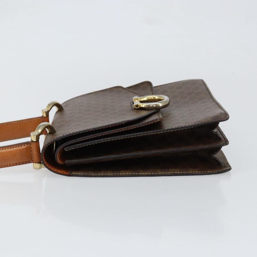 CELINE Macadam Canvas Hand Bag PVC Leather Brown Gold Auth ar13810 - Picture 4 of 16